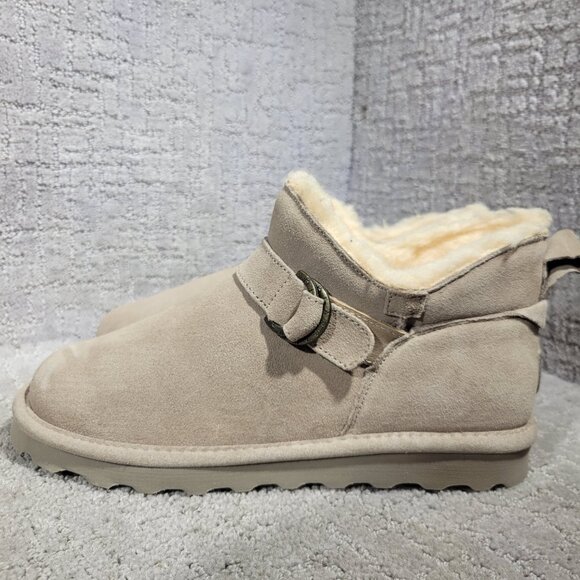 Bearpaw Shoes - Bearpaw Shorty Buckle Women's Size 10 Mushroom Suede Shearling Ankle Boots 3050W